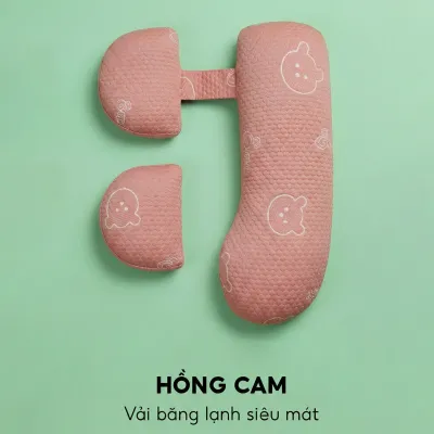 Gối ôm bà bầu chữ J Ema nâng đỡ bụng bầu giảm đau lưng cho mẹ bầugối bầu cao cấp 2in1gối gác chân thông minh
