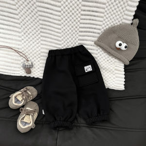 Baby Autumn and Winter Fleece Sweatpants 2025 Korean-style stylish thickened warm jogger pants for boys and girls