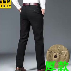 jeep spirit 1941 estd Mens casual straight-leg middle-aged business trousers cotton trousers