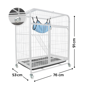 Petus กรงสีด้าน กรงแมว กรงแมววิลล่า ซี่กรงห่าง 3 ซม. คอนโดแมว บ้านแมว วิลล่าแมว บ้านวิลล่า กรงสัตว์เลี้ยง มี 3 ขนาด Cat Cage