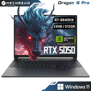 โน้ตบุ๊กเกมมิ่ง MECHREVO Dragon 16pro AMD R7-8840HX / หน่วยความจำ 24GB RAM / พื้นที่เก็บข้อมูล 512GB SSD / การ์ดจอ NVIDIA® GeForce RTX™ 5050(8GB)