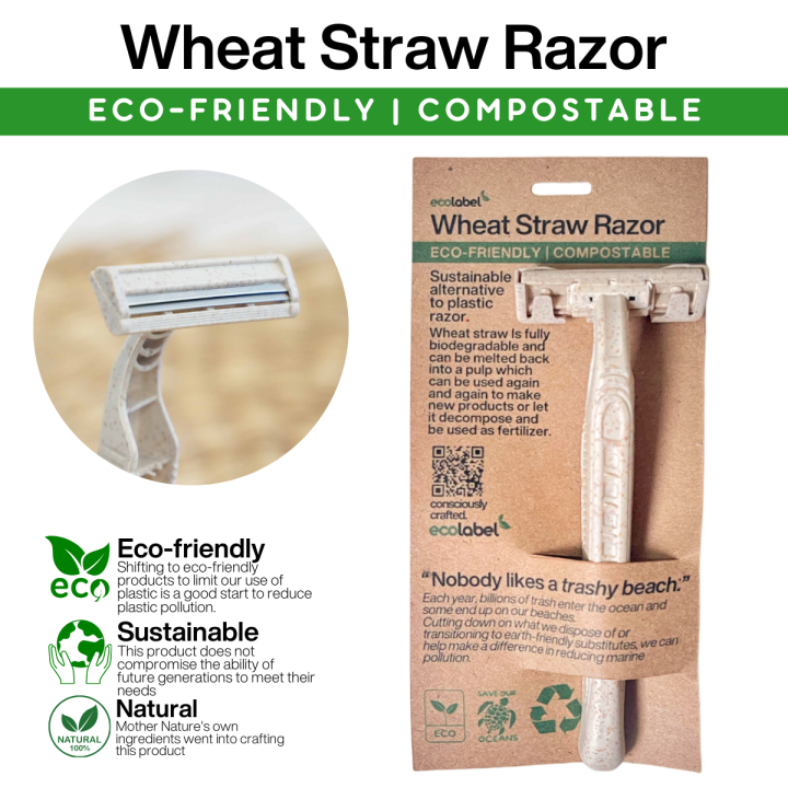 Eco-Friendly Reusable Wheat Straw Razor 100% Biodegradable Compostable ...