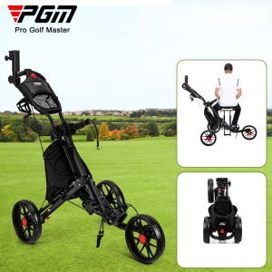PGM 3 Wheel Golf Cart for Sale Golf Trolley Cart Club Cart Foldable with Brake Bring Seat Storage Cloth Bag QC007