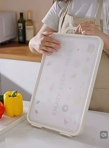 🔥【READY STOCK】🔥 Double-Sided Antibacterial Cutting Board Stainless Steel + PP Kitchen Chopping Board with Handle 抗菌双面砧板