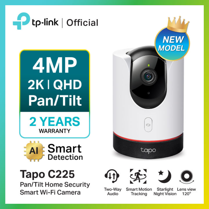 TP-Link Tapo C225 กล้องวงจรปิดอัจฉริยะ Pan/Tilt AI Home Security Wi-Fi  Camera CCTV คมชัด 4MP 2K บันทึกภาพพาโนรามา หมุนได้ 360 องศา
