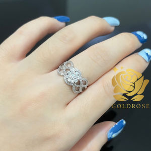 Cincin Couple Titanium Celeste Lapis Emas 18k ANTI KARAT crystal swarovski