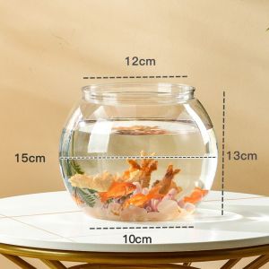 FCVGS Plastic Transparent Round Fish Tank Clear Portable  Aquarium Bowl Home Decor Small Fish Bowl Living Room
