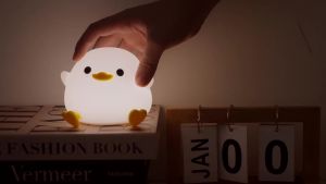 FAMIDUO Duck Night Light Cute DoDo Duck Lamp Squishy Silicone Dimmable Bedside Light for Baby Nursery with Timer Rechargeable Touch Nightlight for Boys Girls Room Decor Birthday Gift for Kids