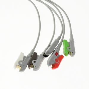 One Cable ECG leadwires EKG leadwires 3leads 5leads Snap Clip AHA IEC For hellige cardioserv ECG Machine