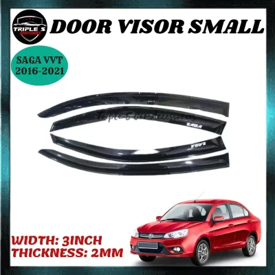 Proton Saga VVT 2016-2023 Door Visor Small 3 Inch Air Press Sun Visor Protection 4 Pintu (4Pcs/Set)