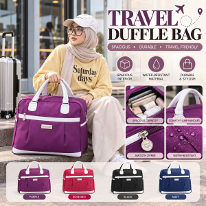 Boxera Beg Travel Wanita Kapasiti Besar Beg Sandang Kalis Air Beg Pakaian Percutian Travel Duffle Bag Large Capacity Spacious Interior Durable Material Comfortable Handles Smooth Zipper Carry On Luggage Weekend Trip 旅行包 ABS