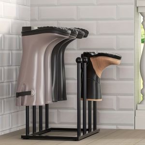 Free Standing Shoe Racks - Black Metal Boot Rack Shoe Organizer for Dorm Room Closet Entryway Bedroom Patio Outdoor Hallway Black Shoe Rack Organizer