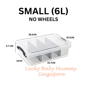 Transparent Compartment Storage Box With Lid/Underbed Large Capacity Organizer with wheels