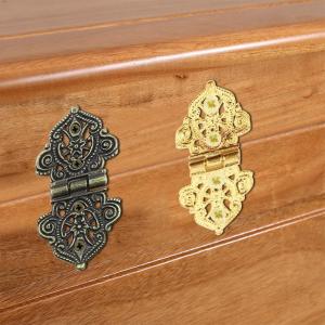 SKYJS Cabinet Wooden Box Chinese Style Mini Vintage Lace Hollow Flower Antique Butt Hinges Furniture Hardware