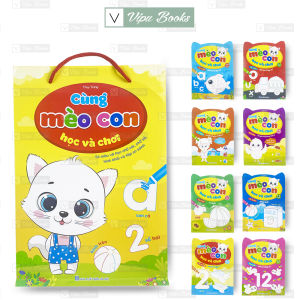 Sách - Tô Màu Cùng Mèo Con Học Và Chơi - Dành Cho Bé 2-6 Tuổi (8 Cuốn)