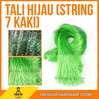TALI HIJAU 7 KAKI (7 FEET PLASTIC STRING) / TALI RAFIA / TALI HALUS PERTANIAN HIJAU / TALI PARA KEBUN SOKONGAN POKOK