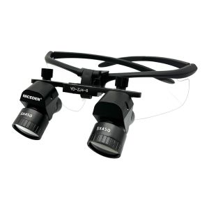 NICEDEN 4X 5X 6X Dentals 48° Wide Angle Binoculars Magnifiers Prevention Cervical Spondylosis Medical Surgical Loupes with 5W Headlamp Lithium Battery 300-600mm