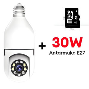 【Garansi 30 tahun】CCTV Lampu Kamera 8MP Memory Card Bohlam Lampu 360 Derajat IP Camera PTZ HD 1080p 5G WiFi