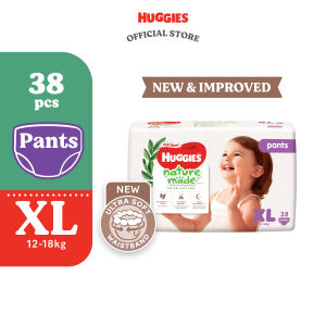 Huggies Naturemade Pants Diapers XL38s (1 pack) - No harmful chemicals super premium diapers for baby
