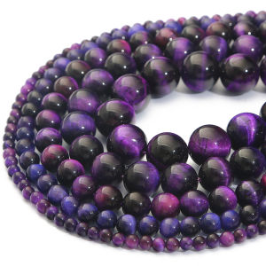 4/6/8/10/12mm Natural Stone Purple Tiger Eye Round Beads Loose Beads DIY Jewelry Making Earrings Necklace Bracelets Anklet