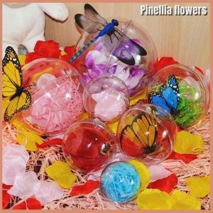 【Pinellia flowers】 Transparent Open Plastic Christmas Decor Ball Bauble Ornament Gift Present Box