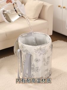 Portable Foot Soak Bucket Thick Waterproof Cloth Foldable with Lid Sturdy No-Collapse Foot Bath Container Foot Bath Bucket/Foot Soak Bucket/Baldi Rendam Kaki