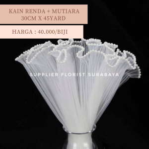 SFS - KAIN RENDA BUNGA DAN MUTIARA WRAP BUNGA KOREA PENAMBAH VOLUME PADA BUKET BUNGA TANGAN HANDBOUQUET
