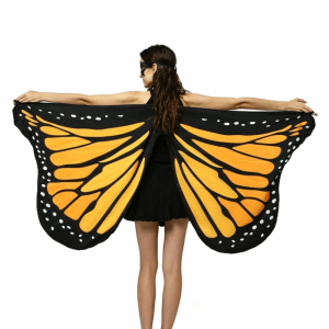 GOXBERK Colorful Butterfly Wings Shawl Lightweight Back Decoration Fairy Wing Cape Beautiful Rainbow Gradient Halloween Costume Additions Party