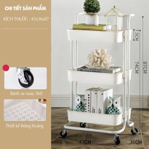 Xe Đẩy Spa 3 Tầng Đa Năng Chắc Chắn - Kệ để đồ bỉm sữa Kệ để đồ 3 tầng chắc chắn