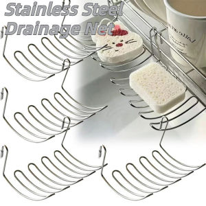 1/2pcs Stainless Steel U-shaped Hanging Drain Tray Soap Sponge Holder Small Item Temporary Storage