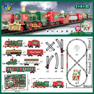 Retro Rail Train Toys Simulation Classical Train With Track Set Steam Light Music Electric Car Toys For Boys