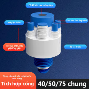 ⚡Miễn Phí Vận Chuyển⚡ Bộ Đầu Nối Ống Thoát Nước 5 in 1 - Ngăn Mùi Chống Côn Trùng Chặn Nước Trào Ngược - Phù Hợp Bồn Rửa Bát Máy Giặt