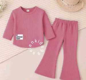 SETELAN ANAK PEREMPUAN CARGO KARAKTER KUROMI TERVIRAL BAHAN KNIT USIA 1-10TAHUN