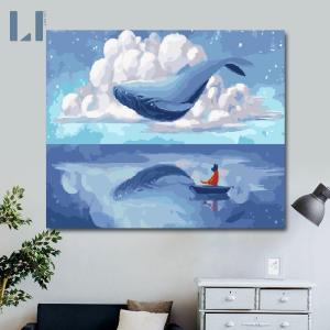 Tranh sơn dầu số hóa LIM Art – Tranh tô màu theo số trừu tượng Cá Voi T611