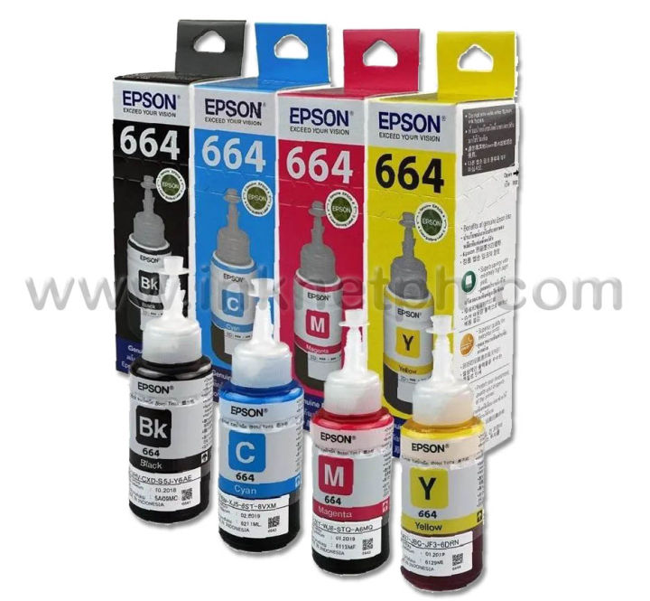 EPSON Genuine ink 664 T6641 T6642 T6643 T6644 Black Cyan Magenta Yellow ...