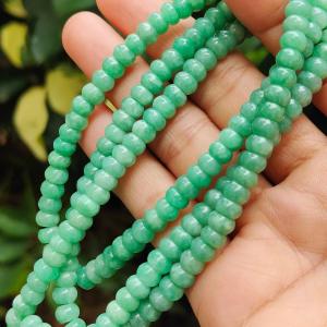 187 Beads * 6.1 mm - Natural Type A Jadeite Green bracelet - certificate weighs 51.72 grams
