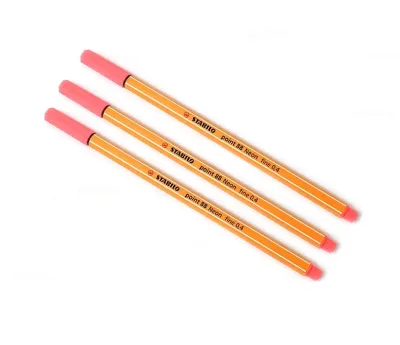 Stabilo Point 88 Fineliner Marker Pen Neon Red - 0.4 mm 3s 4s 5s 10s