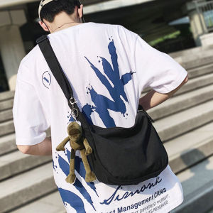 TOPEOPLE Men Diagonal Bag Canvas Korean On Sale Fashion Tide Brand Printing Mini Fanny Pack Chest Pack Japanese Harajuku Style Women Shoulder Bag Casual Couple Bagpack 22071302
