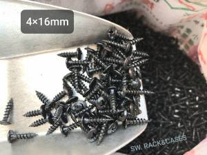 น็อตเกลียวปล่อยดำ 4x16 ขนาด M4x16mm สกรูเกลียวปล่อยหัวร่มประแจแฉก เหมาะยึดตะแกรงตู้ลำโพงขนาดเล็กถึงกลาง แข็งแรงได้มาตรฐาน