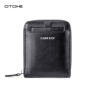 OTOHE Men’s Wallet Three Fold Wallet Fashion Wallet Short Wallet Super Soft PU Wallet Foldable Wallet Retro Wallet Zipper Wallet Business Wallets Multi-card Pocket Wallet ID Credit Cards Holders Purse