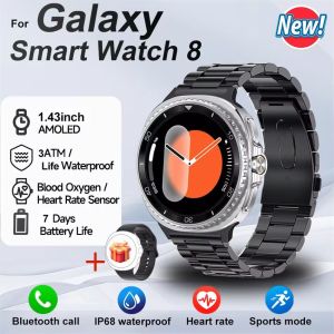 2025 New Fashion For Galaxy Watch 8 Smart Watch AMOLED HD Screen 3ATM Waterproof NFC GPS Mens Compass Exercise Fitness Bluetooth Call Smartwatch