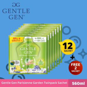 GENTLE GEN HIJAU PARISENNE GARDEN Deterjen Cair Renceng isi 14 Sachet