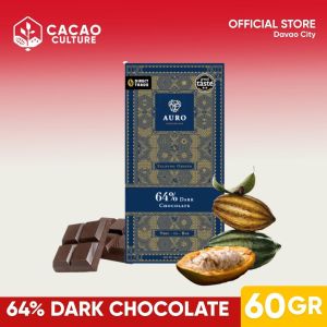 64% Dark Chocolate Bar 60g - AURO CHOCOLATE - Bold & Indulgent Chocolate