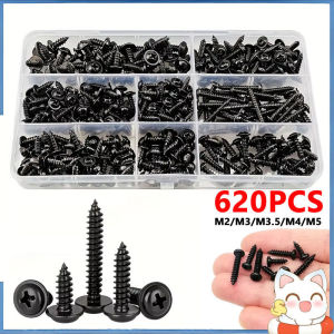 Purrhappy Carbon steel screw set 620pcs M2 M5 self tapping skru komputer kit tahan lama rumah tangga