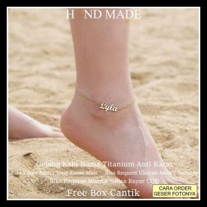 gelang kaki nama titanium anti karat anak dewasa gelang nama titanium anti karat gelang kaki wanita gelang wanita gelang anak gelang bayi gelang aksesoris fashion