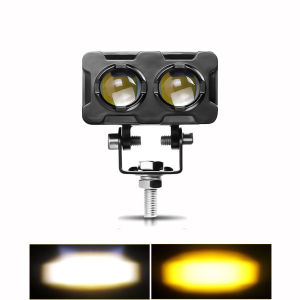 Motorcycle LED Lens Spotlight Universal Hi/Lo Beam White Yellow External Work Headlight Motorcycle Spotlight