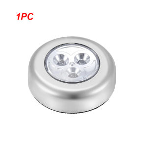 KIPRUN Night Light 3 LED Touch Control Night Light Round Lamp Under Cabinet Closet Push Stick On Lamp Home Kitchen Bedroom Automobile Use