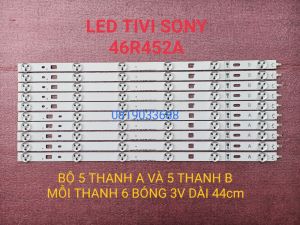 THANH ĐÈN LED TIVI SONY 46R452A LG Innotek 46inch NDSOEM A B TYPE REV0.1 2013 HÀNG MỚI 100% BỘ 5 THANH A VÀ 5 THANH B MỖI THANH 6 BÓNG 3V DÀI 44cm