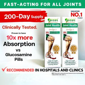 (Twin Pack) URAH Joint Health + Omega-3 - For All Joints. Fast Acting Micellar Glucosamine Supplement Cream