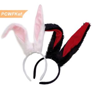 【PCWFKef】 Nữ Cô Gái Dễ Thương Lolita Cosplay Headband Fluffy Sang Trọng Ngọt Ngào Dài Thỏ Bunny Tai Bandana Tóc Hoop Phim Hoạt Hình Phim Hoạt Hình Headpiece
